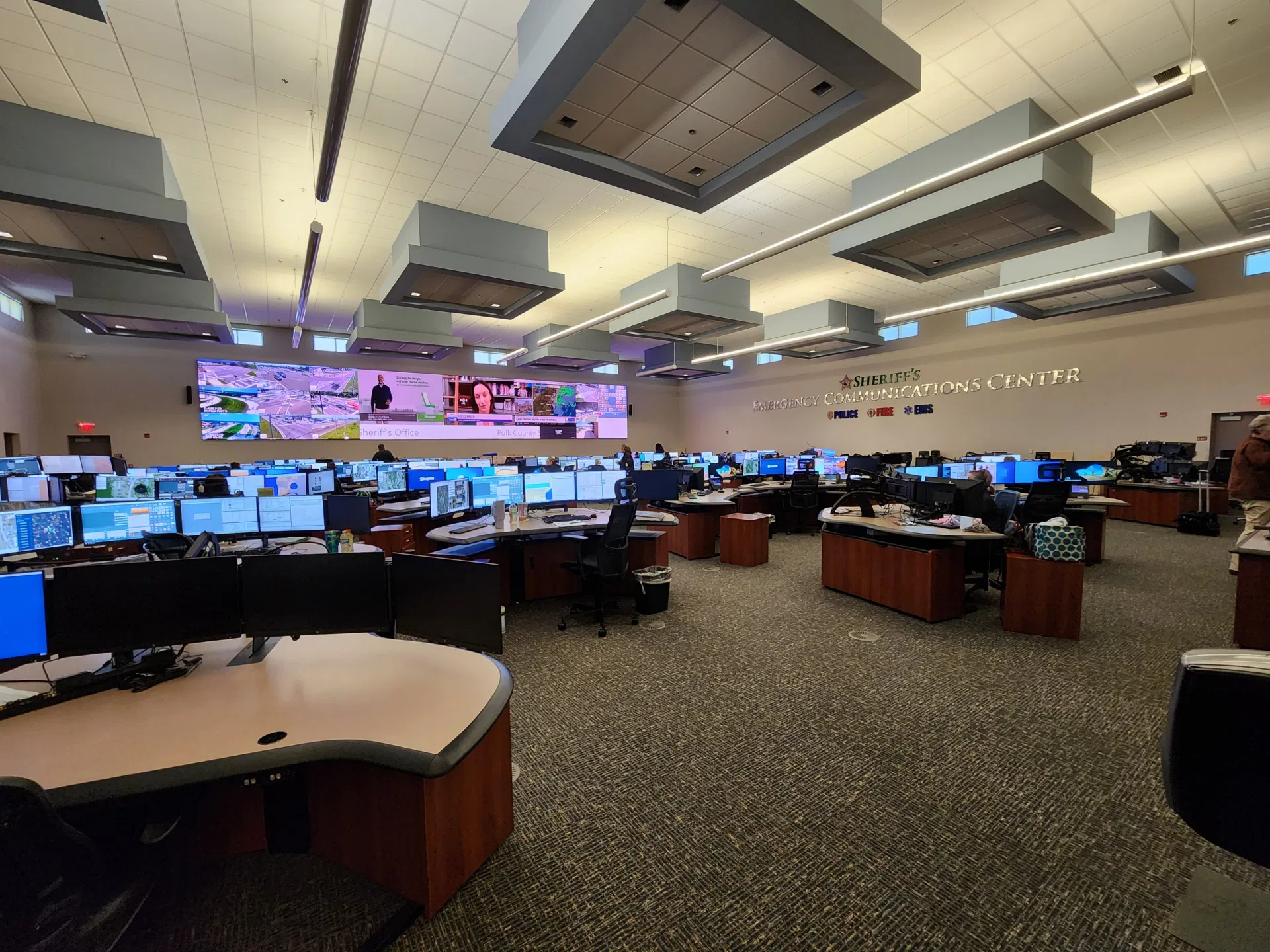 Filming in the Sheriff's Emergency Communications Center.