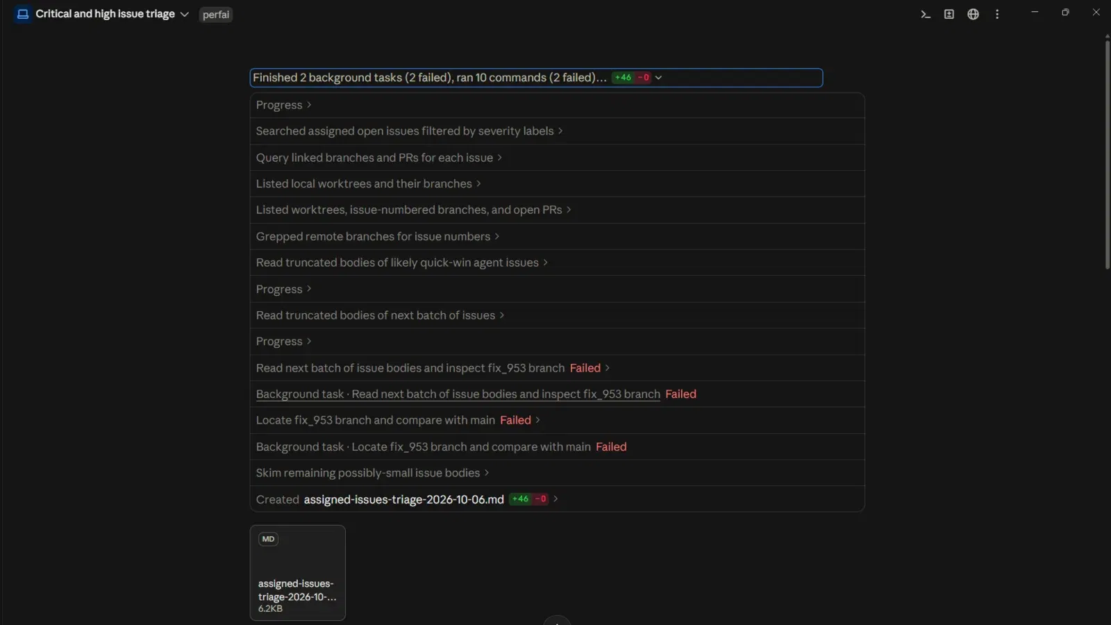 Running AI agent workflows inside an agentic coding harness in dark mode to execute production tasks and documentation.
