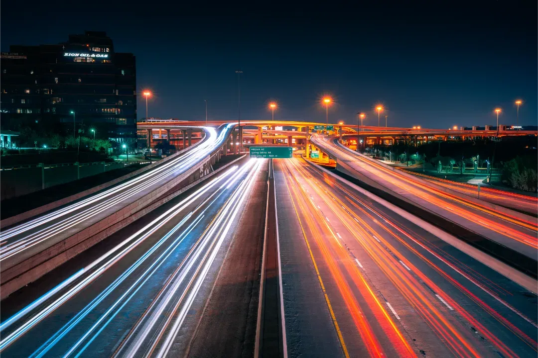 Cinematic Irving skyline night scene